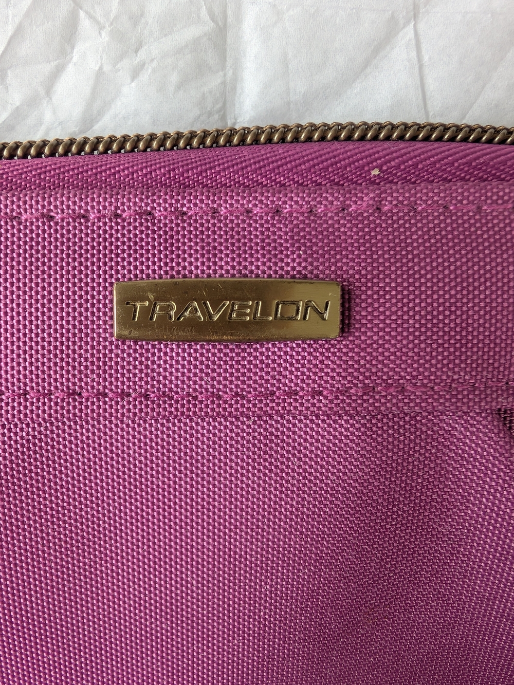 Travelon Pink Cosmetic Pouch with Gold-Tone Logo Plate